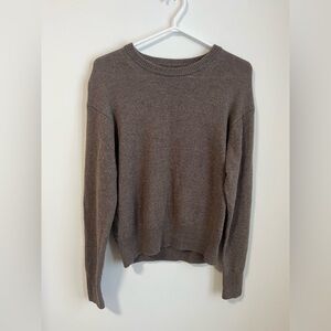 Muji 100% Wool Brown Oversized Crewneck Sweater Knit